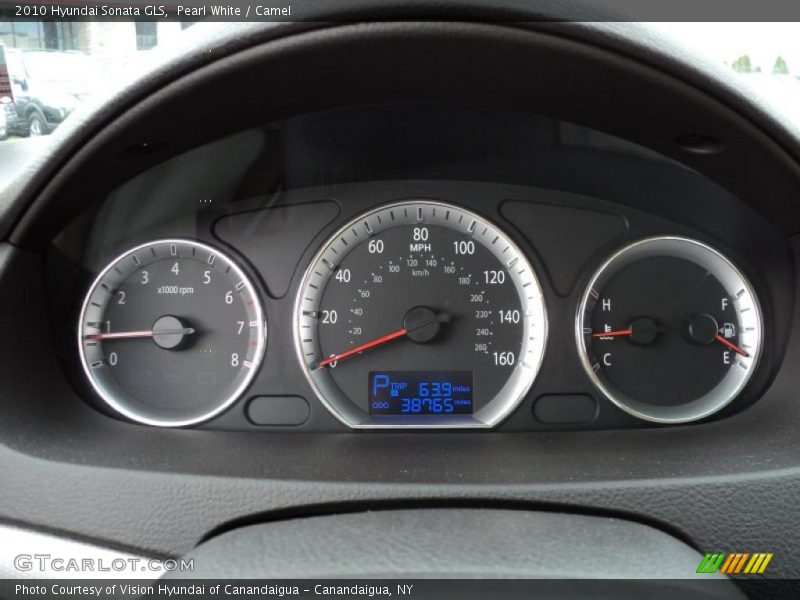 Pearl White / Camel 2010 Hyundai Sonata GLS