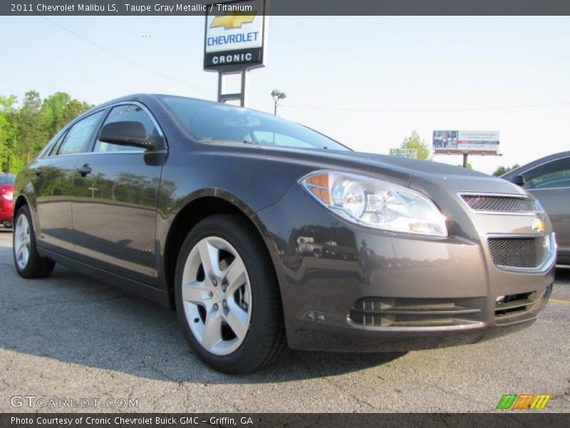 Taupe Gray Metallic / Titanium 2011 Chevrolet Malibu LS