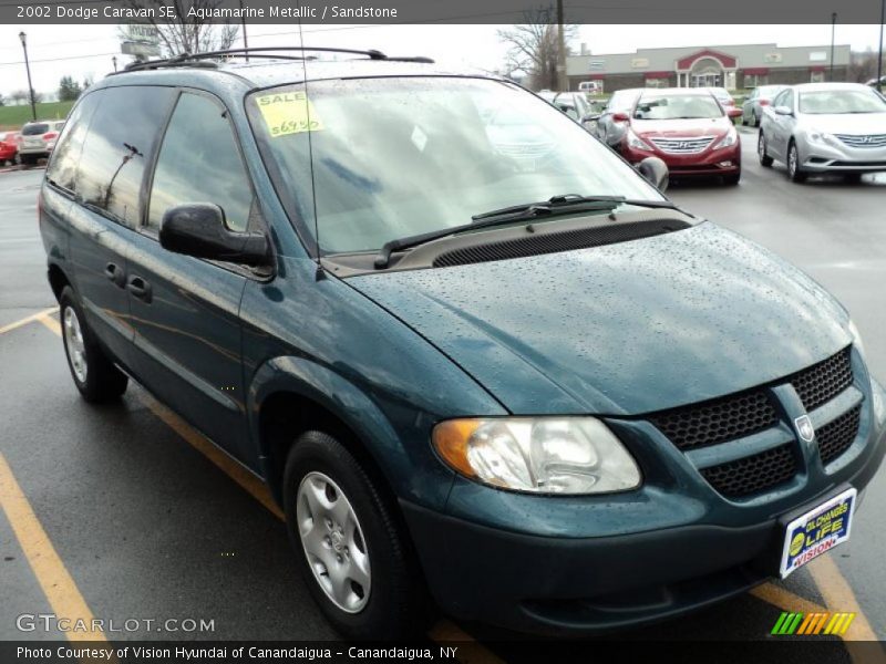 Aquamarine Metallic / Sandstone 2002 Dodge Caravan SE