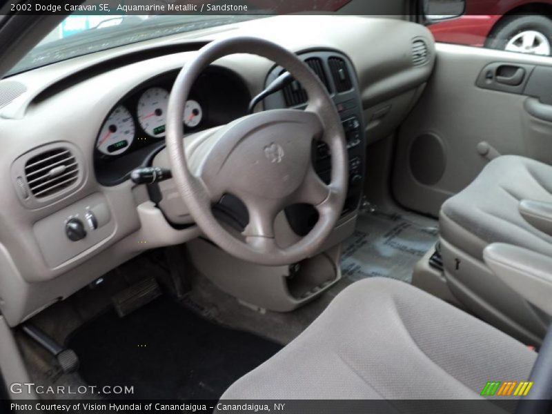 Aquamarine Metallic / Sandstone 2002 Dodge Caravan SE
