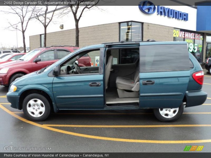 Aquamarine Metallic / Sandstone 2002 Dodge Caravan SE