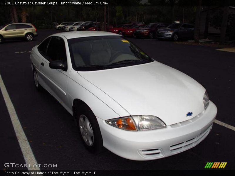 Bright White / Medium Gray 2001 Chevrolet Cavalier Coupe