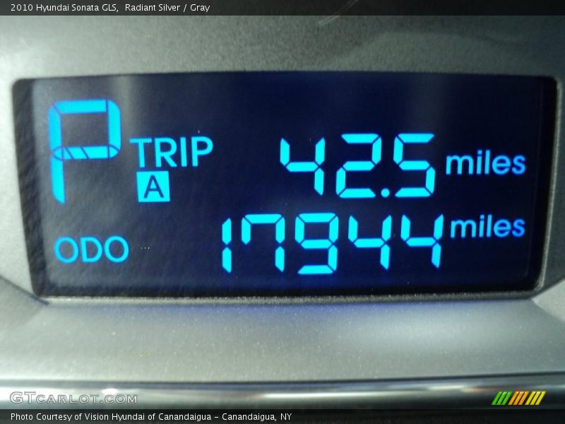 Radiant Silver / Gray 2010 Hyundai Sonata GLS