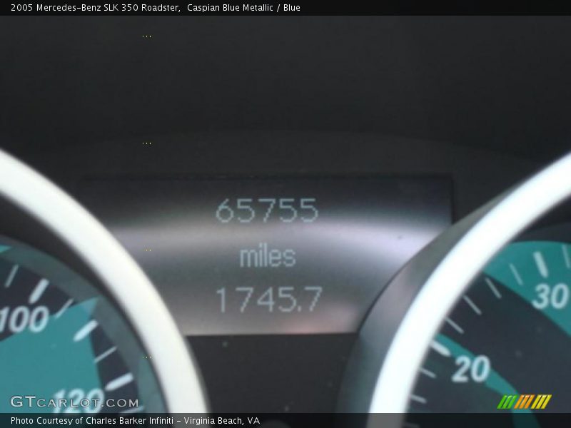 Caspian Blue Metallic / Blue 2005 Mercedes-Benz SLK 350 Roadster