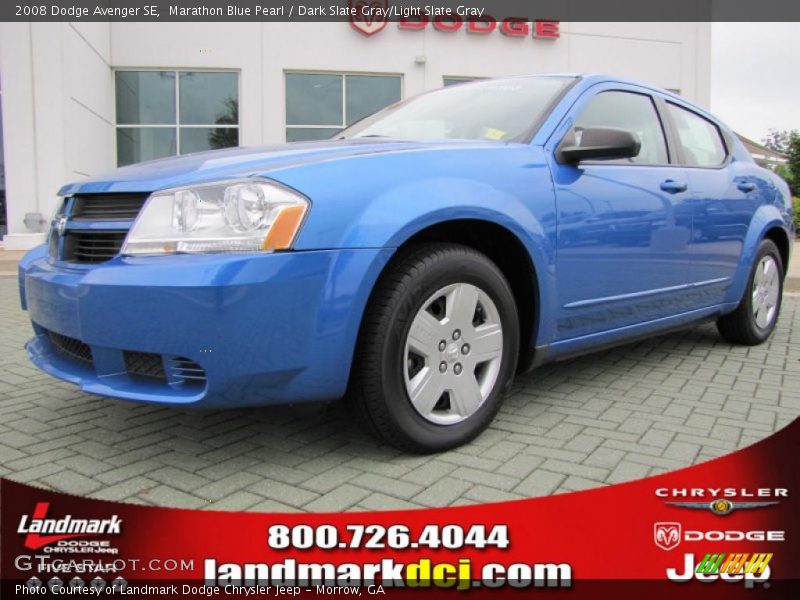 Marathon Blue Pearl / Dark Slate Gray/Light Slate Gray 2008 Dodge Avenger SE