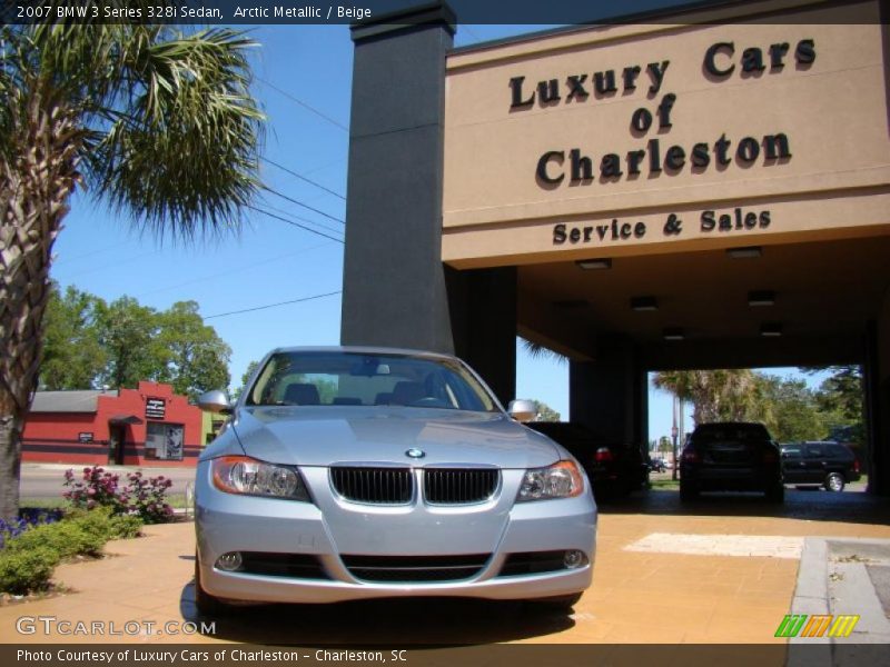 Arctic Metallic / Beige 2007 BMW 3 Series 328i Sedan
