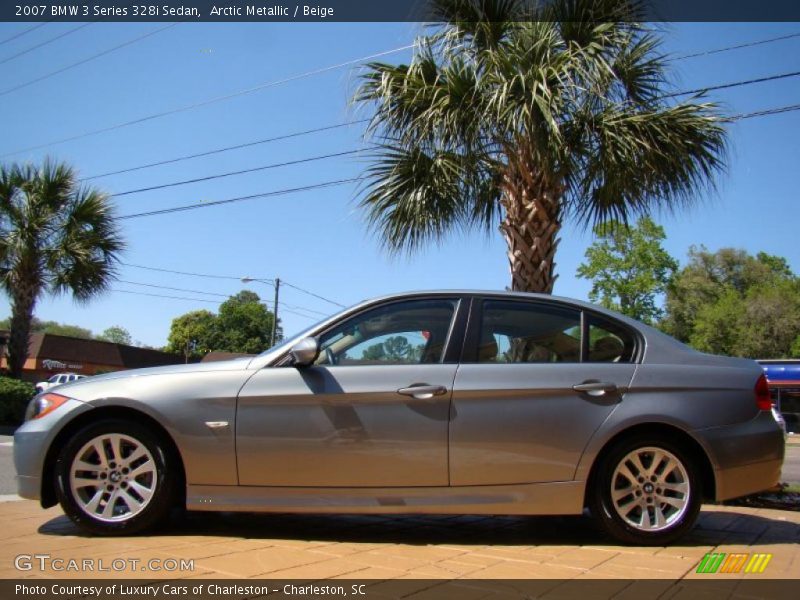 Arctic Metallic / Beige 2007 BMW 3 Series 328i Sedan
