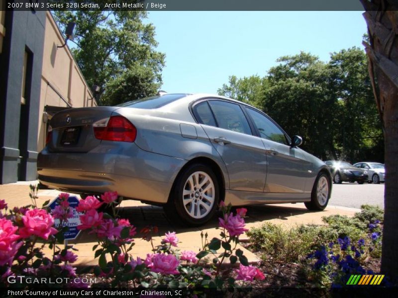 Arctic Metallic / Beige 2007 BMW 3 Series 328i Sedan