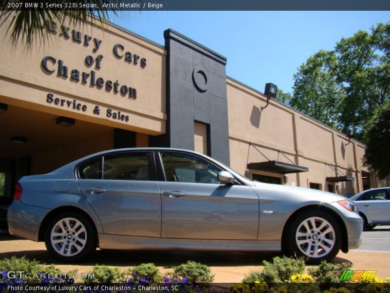Arctic Metallic / Beige 2007 BMW 3 Series 328i Sedan