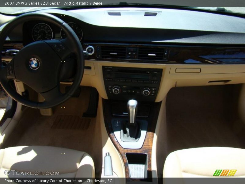 Arctic Metallic / Beige 2007 BMW 3 Series 328i Sedan
