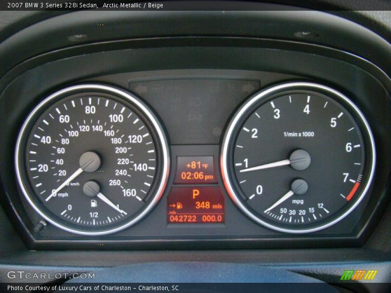 Arctic Metallic / Beige 2007 BMW 3 Series 328i Sedan