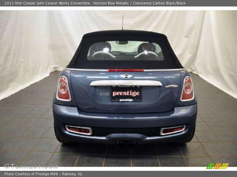 Horizon Blue Metallic / Checkered Carbon Black/Black 2011 Mini Cooper John Cooper Works Convertible