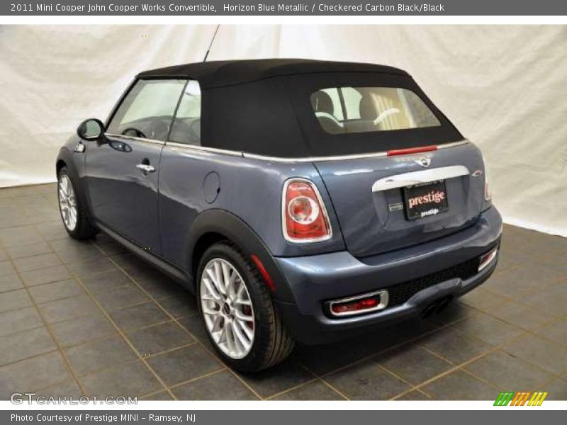 Horizon Blue Metallic / Checkered Carbon Black/Black 2011 Mini Cooper John Cooper Works Convertible