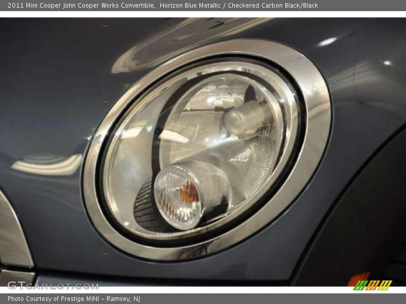 Horizon Blue Metallic / Checkered Carbon Black/Black 2011 Mini Cooper John Cooper Works Convertible