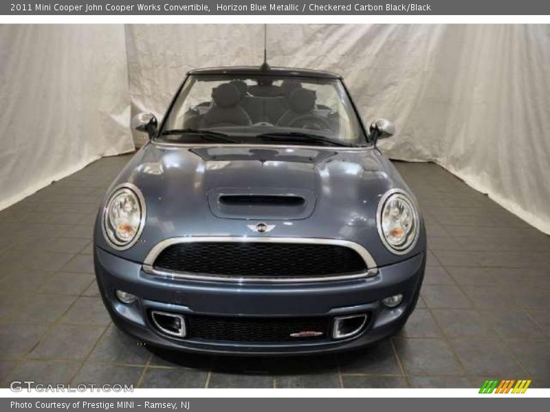 Horizon Blue Metallic / Checkered Carbon Black/Black 2011 Mini Cooper John Cooper Works Convertible