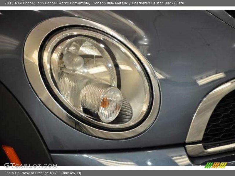 Horizon Blue Metallic / Checkered Carbon Black/Black 2011 Mini Cooper John Cooper Works Convertible