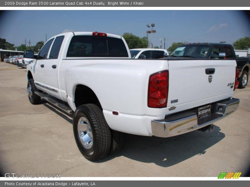 Bright White / Khaki 2009 Dodge Ram 3500 Laramie Quad Cab 4x4 Dually