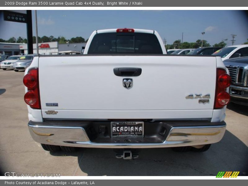 Bright White / Khaki 2009 Dodge Ram 3500 Laramie Quad Cab 4x4 Dually