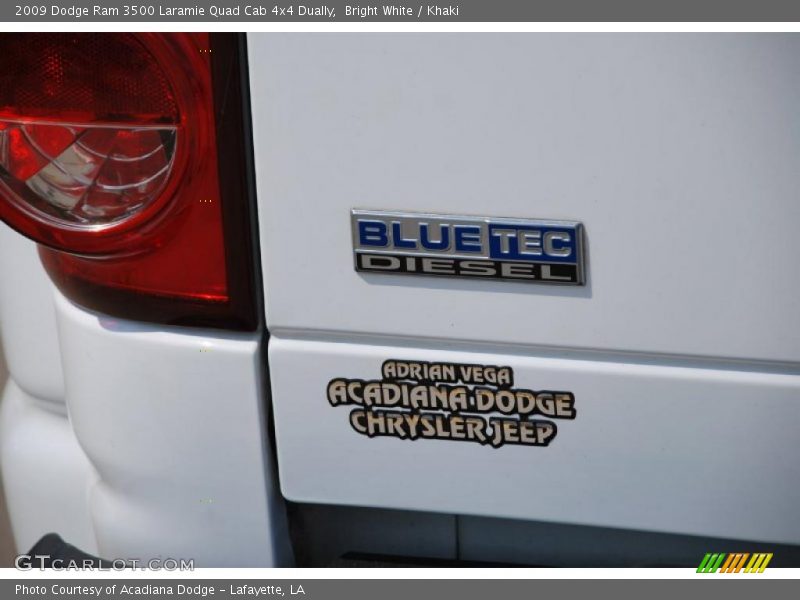 Bright White / Khaki 2009 Dodge Ram 3500 Laramie Quad Cab 4x4 Dually
