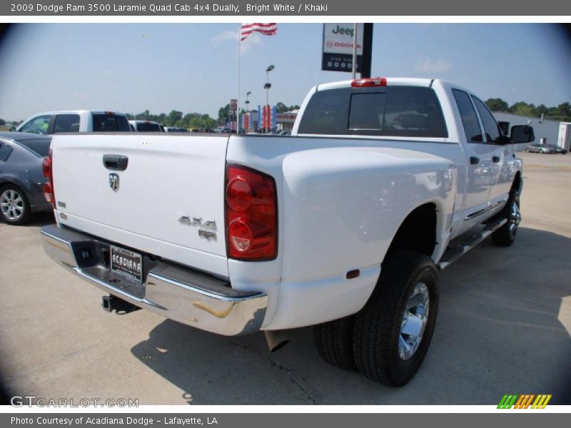 Bright White / Khaki 2009 Dodge Ram 3500 Laramie Quad Cab 4x4 Dually