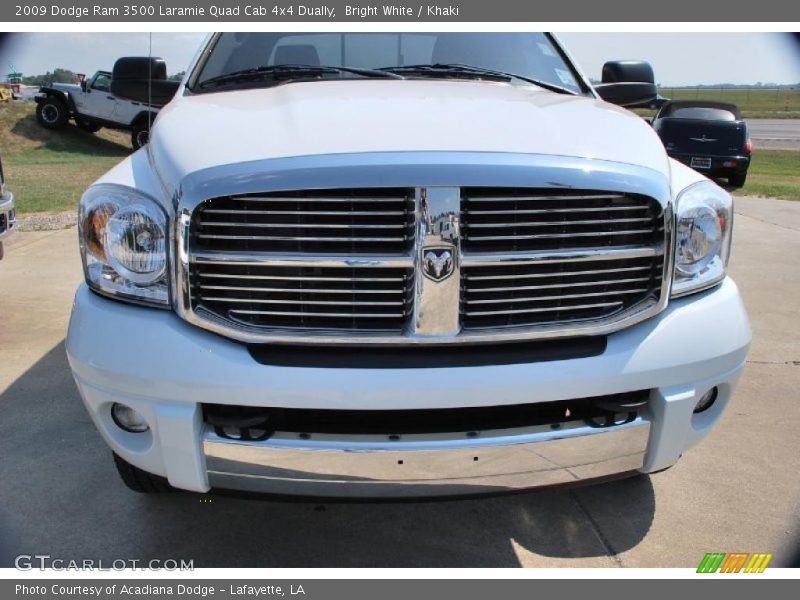 Bright White / Khaki 2009 Dodge Ram 3500 Laramie Quad Cab 4x4 Dually