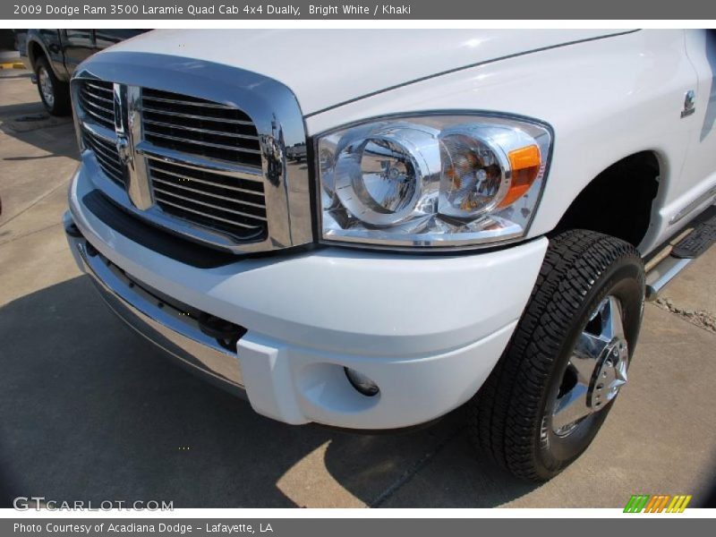 Bright White / Khaki 2009 Dodge Ram 3500 Laramie Quad Cab 4x4 Dually