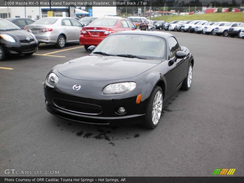 Brilliant Black / Tan 2008 Mazda MX-5 Miata Grand Touring Hardtop Roadster