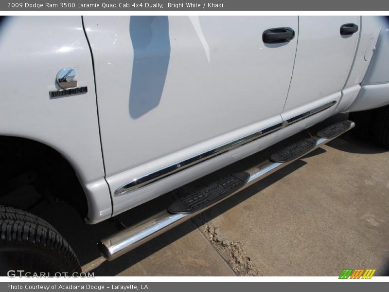 Bright White / Khaki 2009 Dodge Ram 3500 Laramie Quad Cab 4x4 Dually
