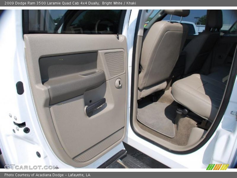 Bright White / Khaki 2009 Dodge Ram 3500 Laramie Quad Cab 4x4 Dually