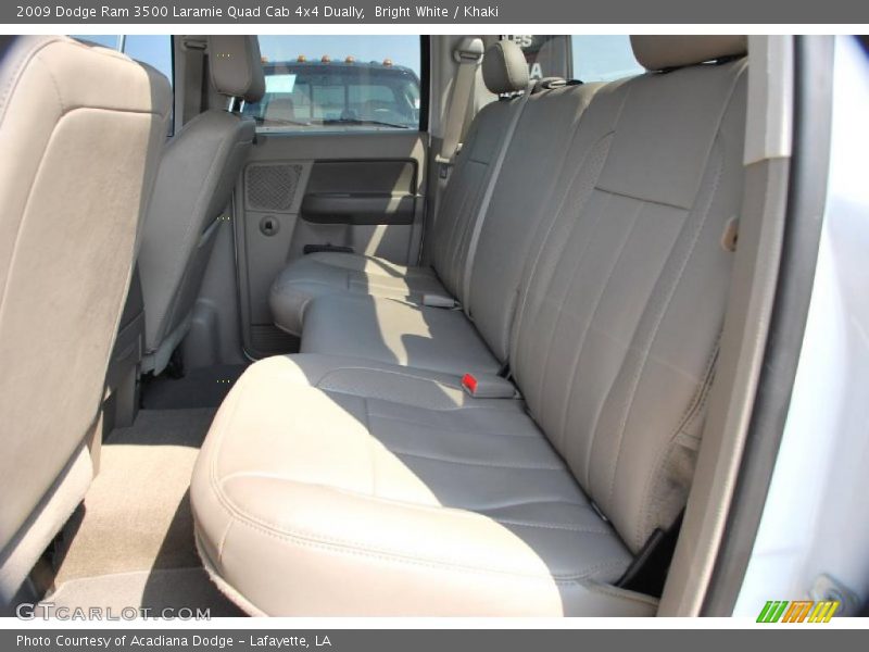 Bright White / Khaki 2009 Dodge Ram 3500 Laramie Quad Cab 4x4 Dually