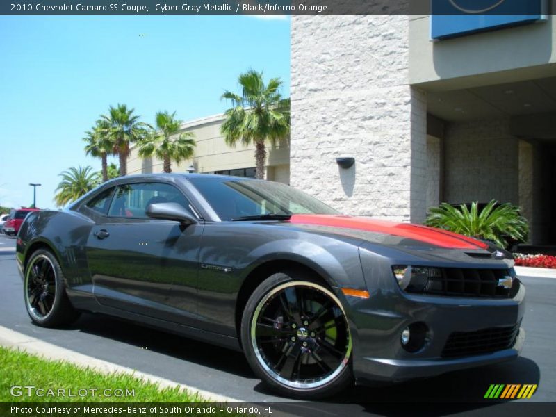 Cyber Gray Metallic / Black/Inferno Orange 2010 Chevrolet Camaro SS Coupe
