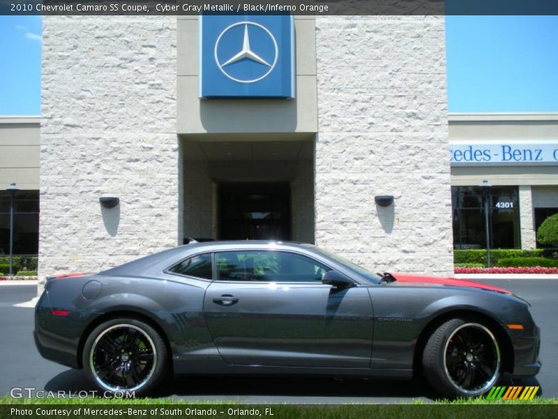 Cyber Gray Metallic / Black/Inferno Orange 2010 Chevrolet Camaro SS Coupe