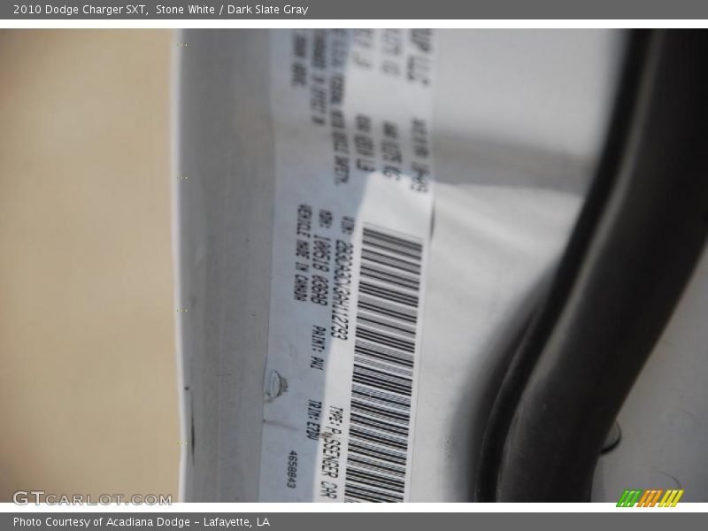 Stone White / Dark Slate Gray 2010 Dodge Charger SXT