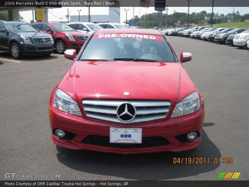 Mars Red / Black 2009 Mercedes-Benz C 300 4Matic Sport