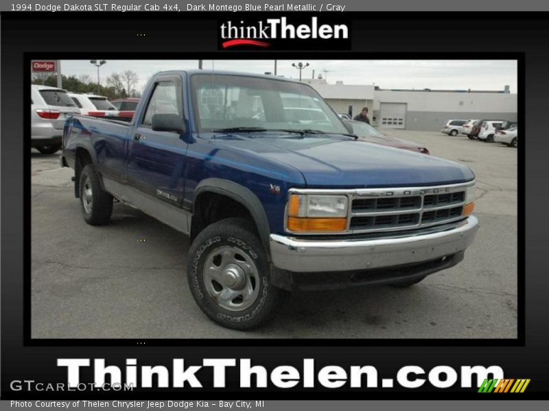 Dark Montego Blue Pearl Metallic / Gray 1994 Dodge Dakota SLT Regular Cab 4x4