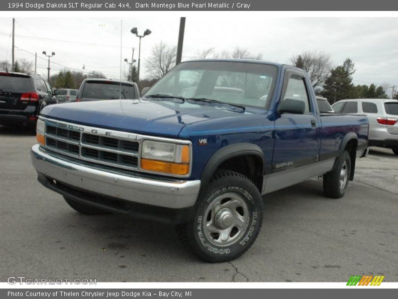 Dark Montego Blue Pearl Metallic / Gray 1994 Dodge Dakota SLT Regular Cab 4x4
