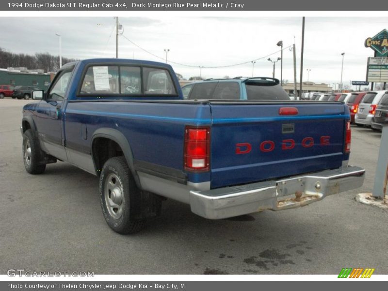 Dark Montego Blue Pearl Metallic / Gray 1994 Dodge Dakota SLT Regular Cab 4x4