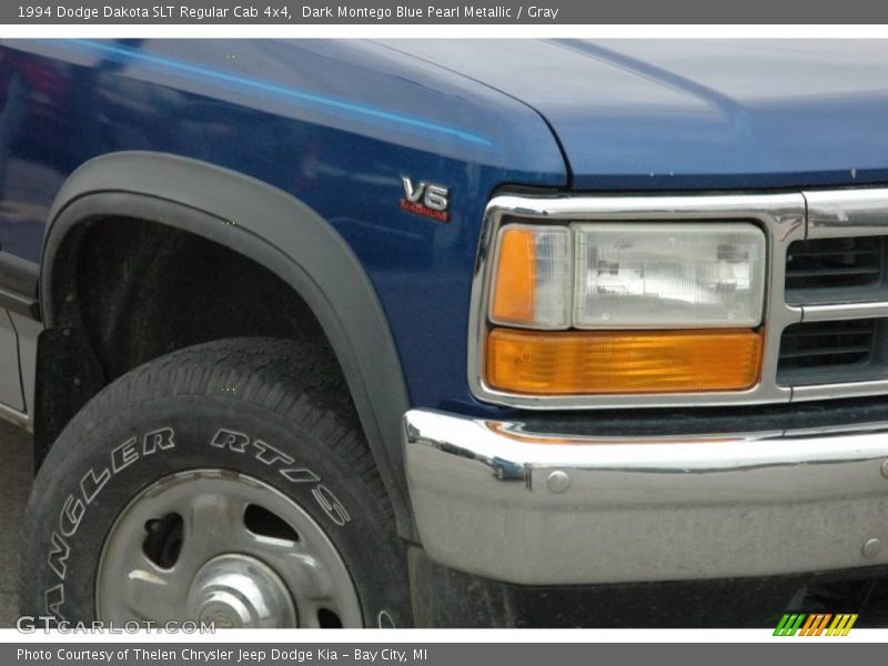 Dark Montego Blue Pearl Metallic / Gray 1994 Dodge Dakota SLT Regular Cab 4x4