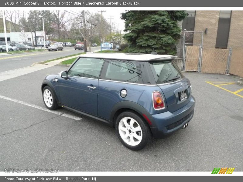 Horizon Blue / Checkered Carbon Black/Black 2009 Mini Cooper S Hardtop