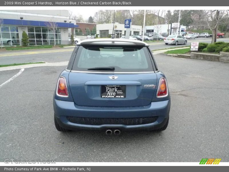 Horizon Blue / Checkered Carbon Black/Black 2009 Mini Cooper S Hardtop