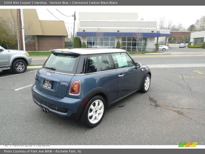 Horizon Blue / Checkered Carbon Black/Black 2009 Mini Cooper S Hardtop