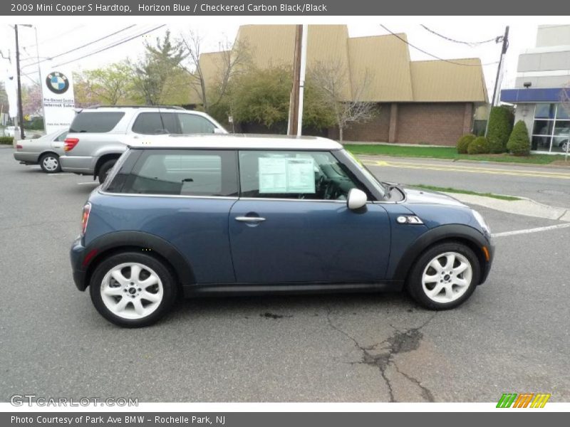 Horizon Blue / Checkered Carbon Black/Black 2009 Mini Cooper S Hardtop