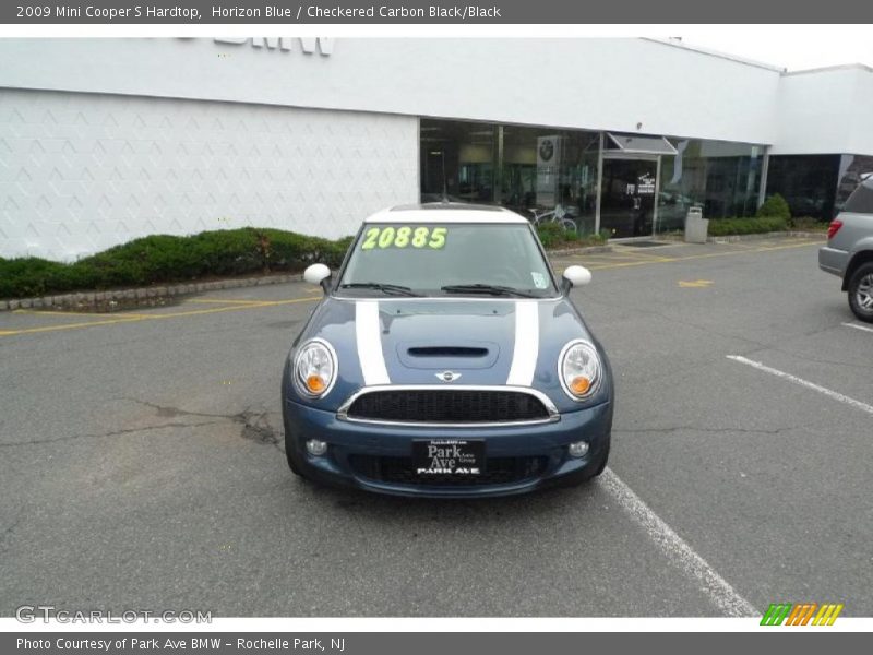 Horizon Blue / Checkered Carbon Black/Black 2009 Mini Cooper S Hardtop