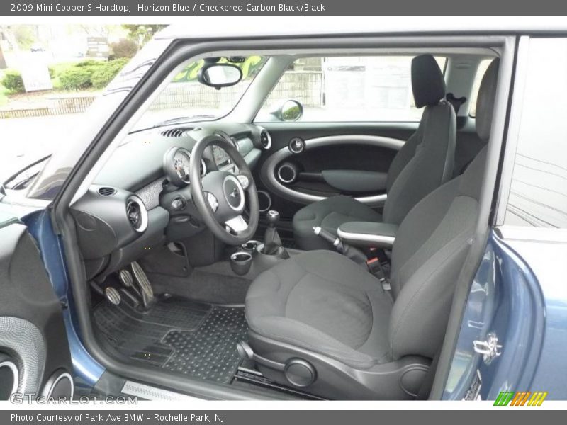 Horizon Blue / Checkered Carbon Black/Black 2009 Mini Cooper S Hardtop