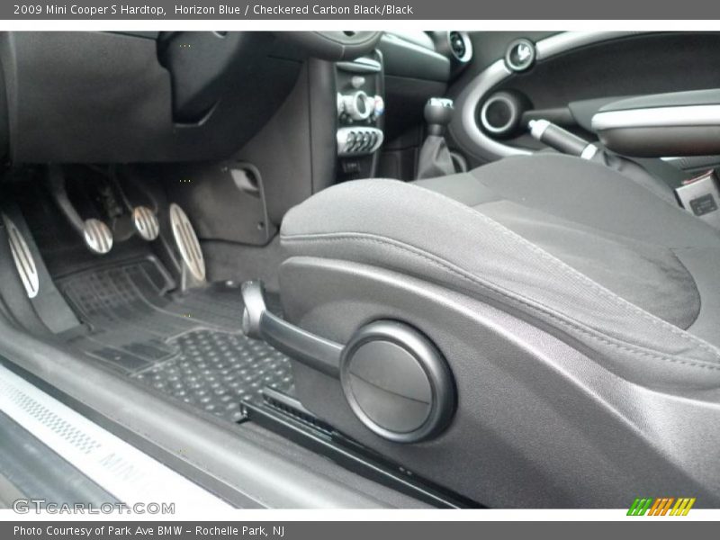 Horizon Blue / Checkered Carbon Black/Black 2009 Mini Cooper S Hardtop