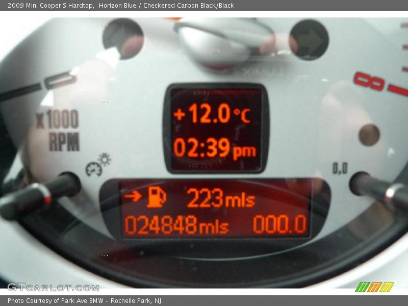Horizon Blue / Checkered Carbon Black/Black 2009 Mini Cooper S Hardtop