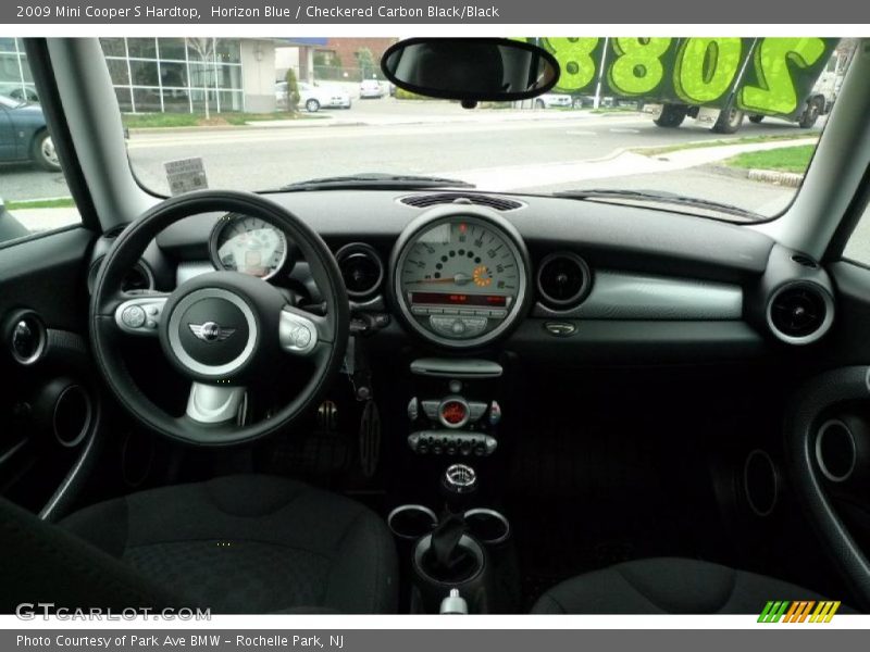 Horizon Blue / Checkered Carbon Black/Black 2009 Mini Cooper S Hardtop