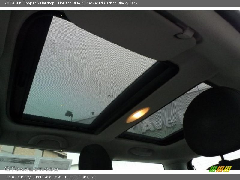 Horizon Blue / Checkered Carbon Black/Black 2009 Mini Cooper S Hardtop