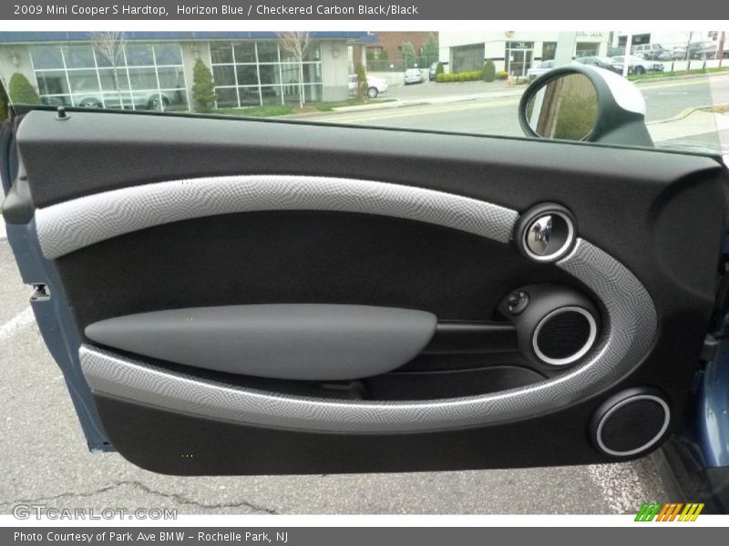 Horizon Blue / Checkered Carbon Black/Black 2009 Mini Cooper S Hardtop