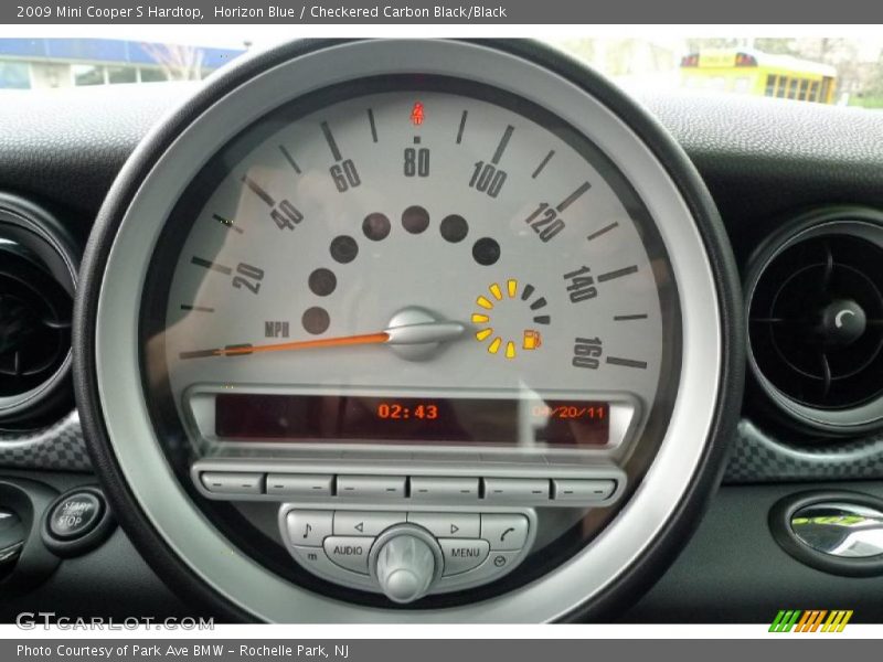 Horizon Blue / Checkered Carbon Black/Black 2009 Mini Cooper S Hardtop